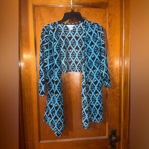 Christopher & Banks blue and black cardigan Size: L
